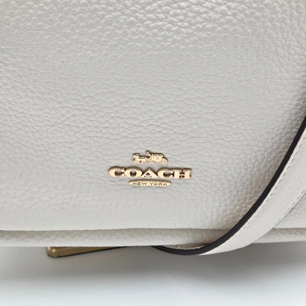 Coach Jules Hobo Bag White C9190 Pebbled Leather Shoulder Crossbody Purse